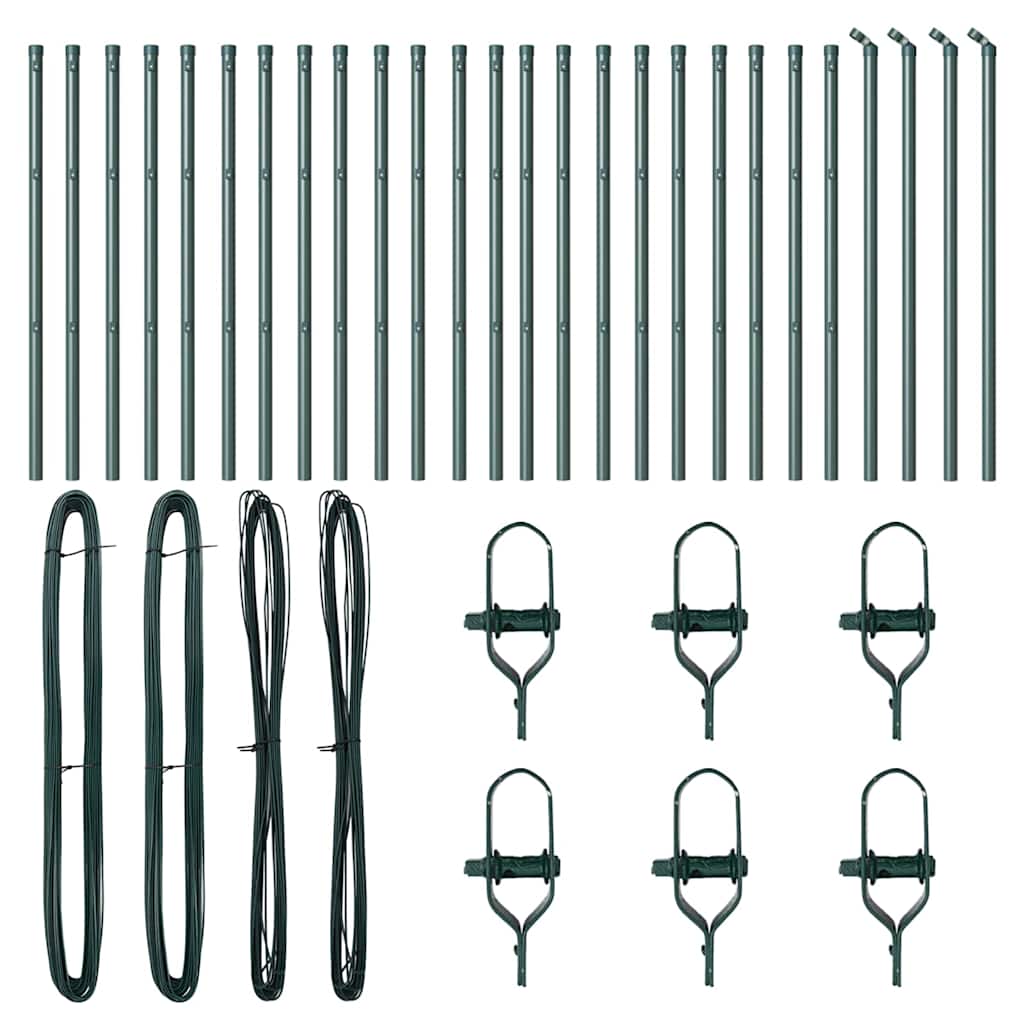 Fence Post Other 26 pcs Green 3.2 x 3.2 x 100 cm Steel