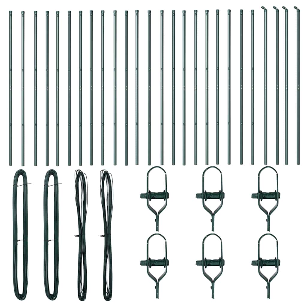 Fence Post Other 26 pcs Green 3.2 x 3.2 x 190 cm Steel