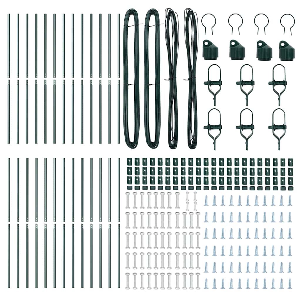 Fence Post Other 26 pcs Green 3.2 x 3.2 x 190 cm Steel