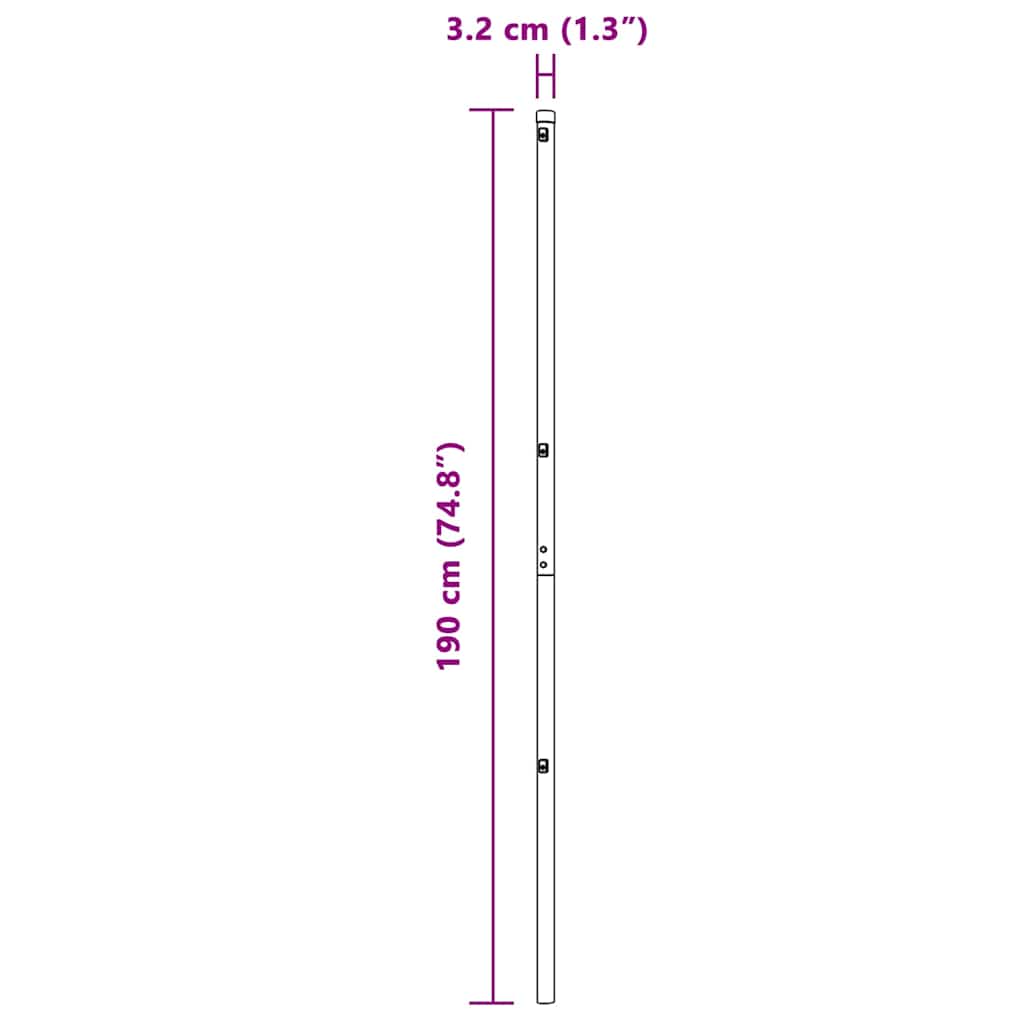 Fence Post Other 26 pcs Green 3.2 x 3.2 x 190 cm Steel