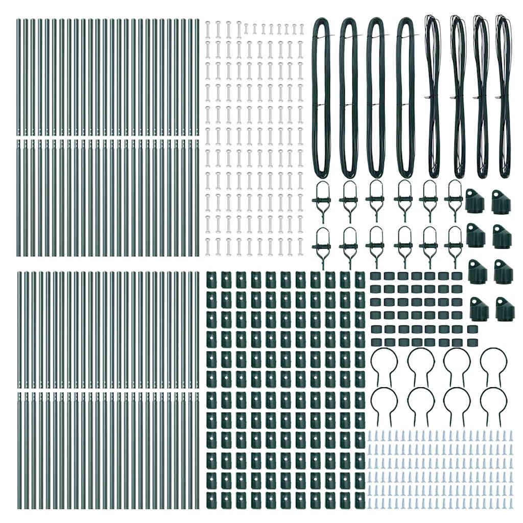 Fence Post Other 52 pcs Green 3.2 x 3.2 x 200 cm Steel