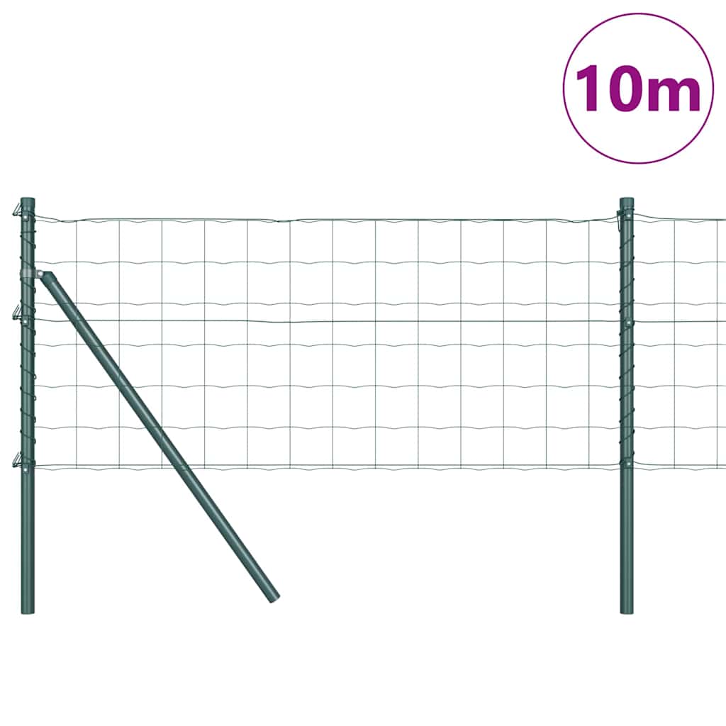 Fence with Post Green 0,8 x 10 m Steel