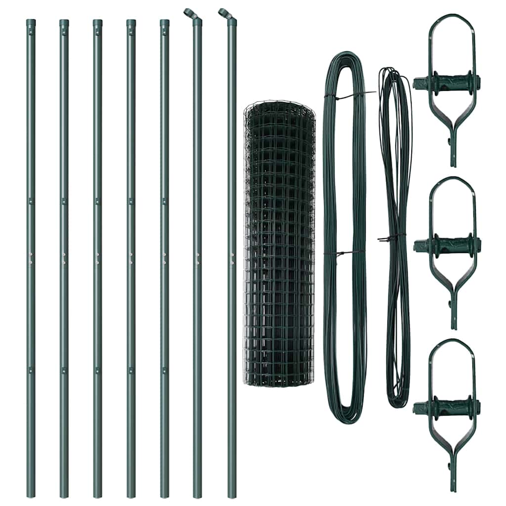 Fence with Post Green 1 x 10 m Steel