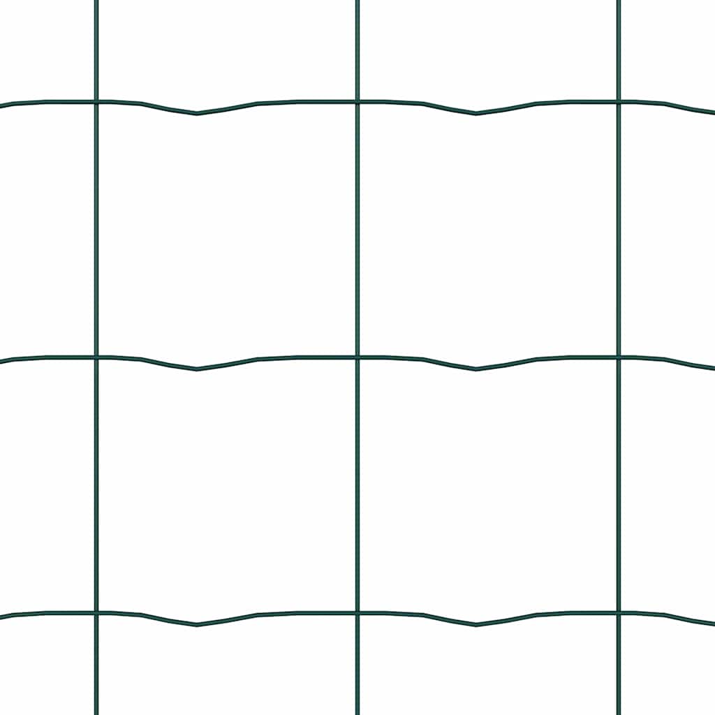 Fence with Posts Green 0.8 x 25 m Steel