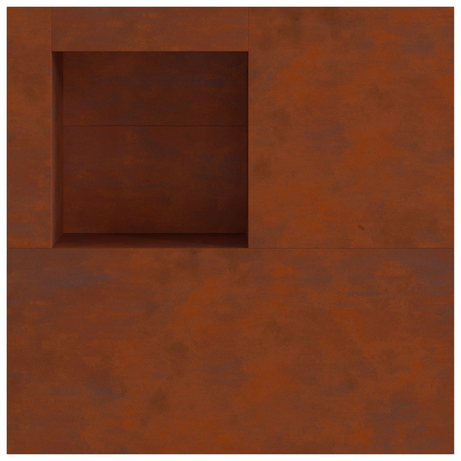 Fire Pit Brown 100 x 100 x 30 cm Weathering Steel