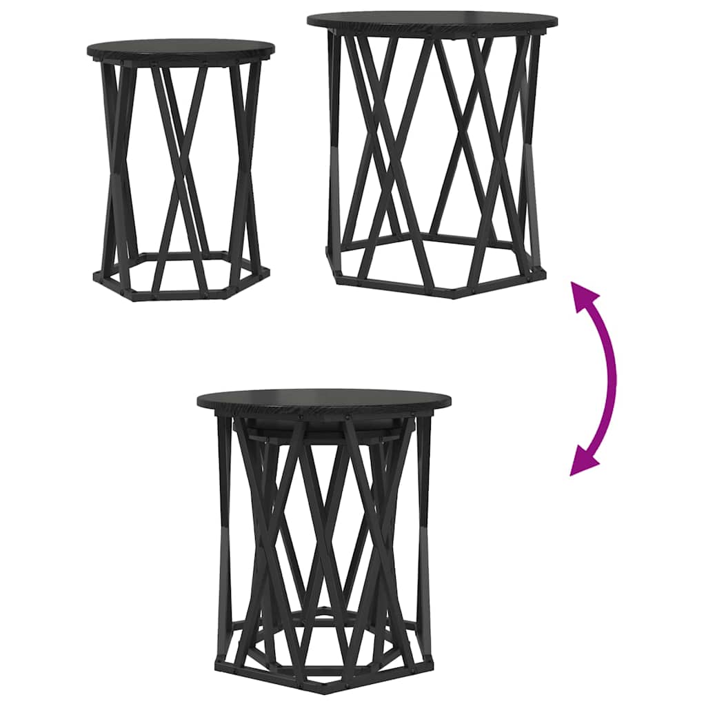 Coffee Table 2 pcs Black oak 50 x 50 x 50 cm