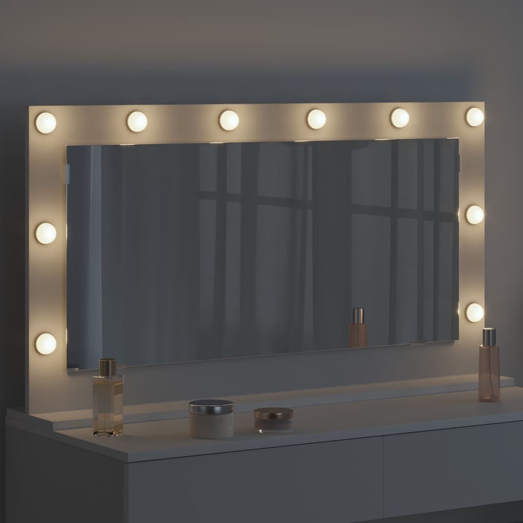 Vanity Mirror White 100 x 55 x 18 cm Glass and Engineered wood