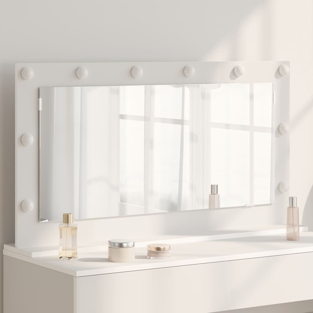 Vanity Mirror White 100 x 55 x 18 cm Glass and Engineered wood