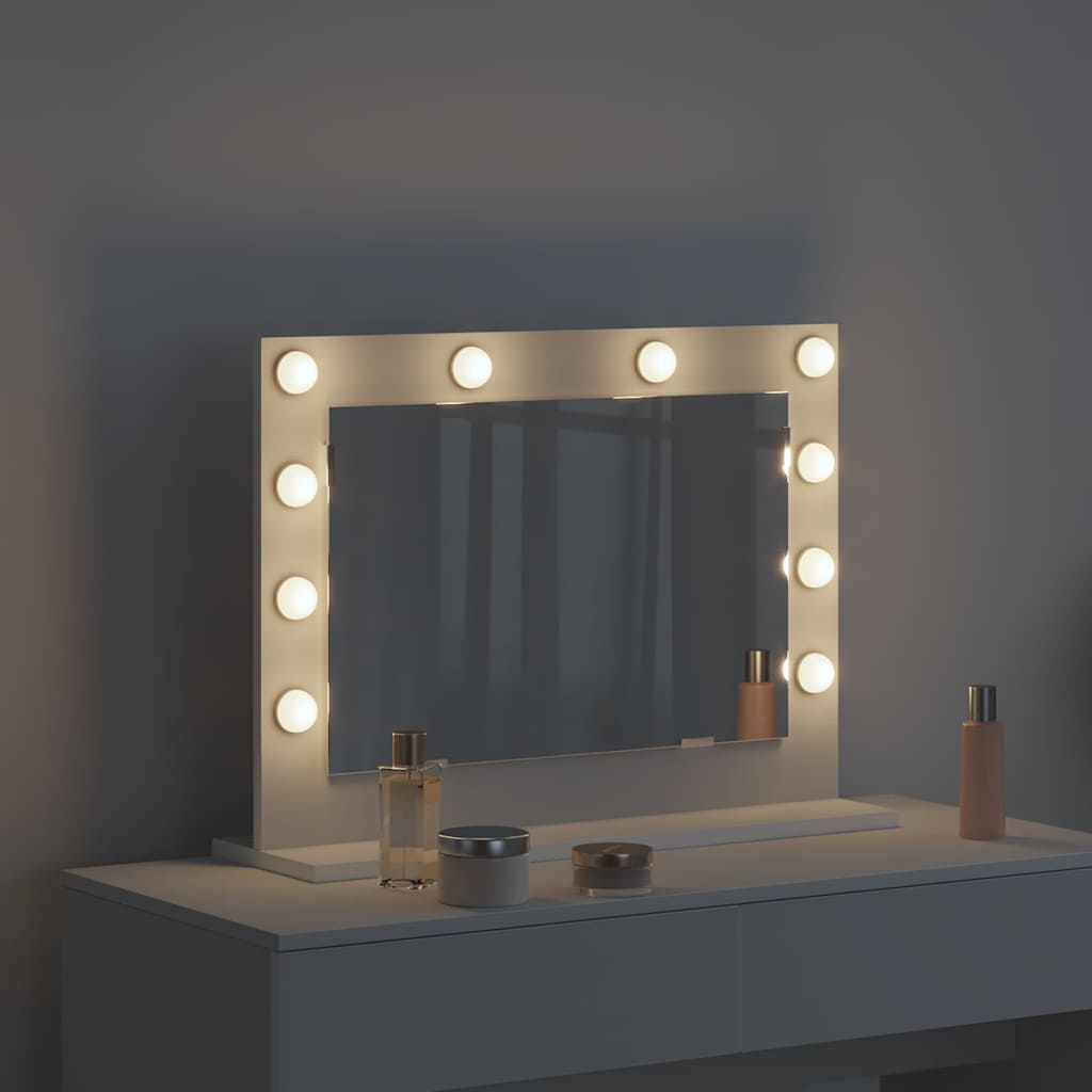 Vanity Mirror White 60 x 45 x 18 cm Glass and Engineered wood