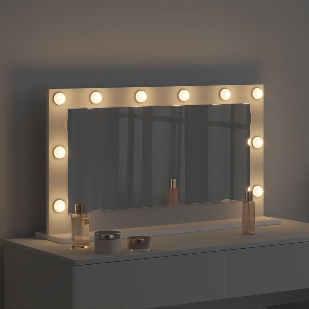 Vanity Mirror White 80 x 45 x 18 cm Glass and Engineered wood