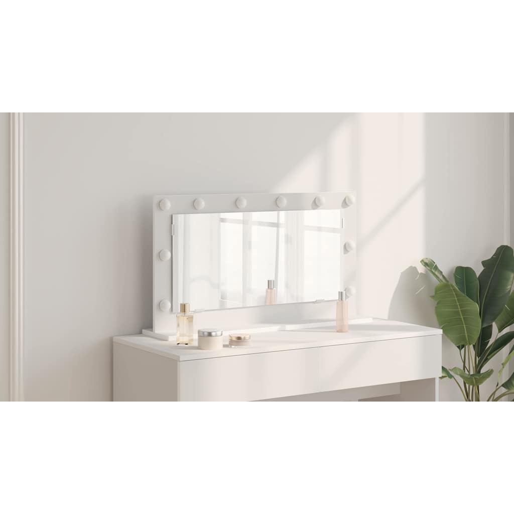 Vanity Mirror White 80 x 45 x 18 cm Glass and Engineered wood