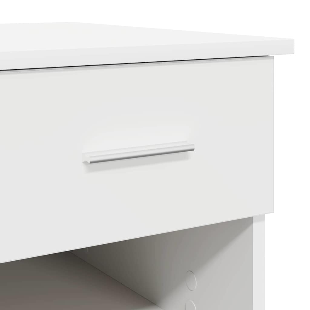 Desk with Drawer White 90 x 49.5 x 75 cm Engineered wood