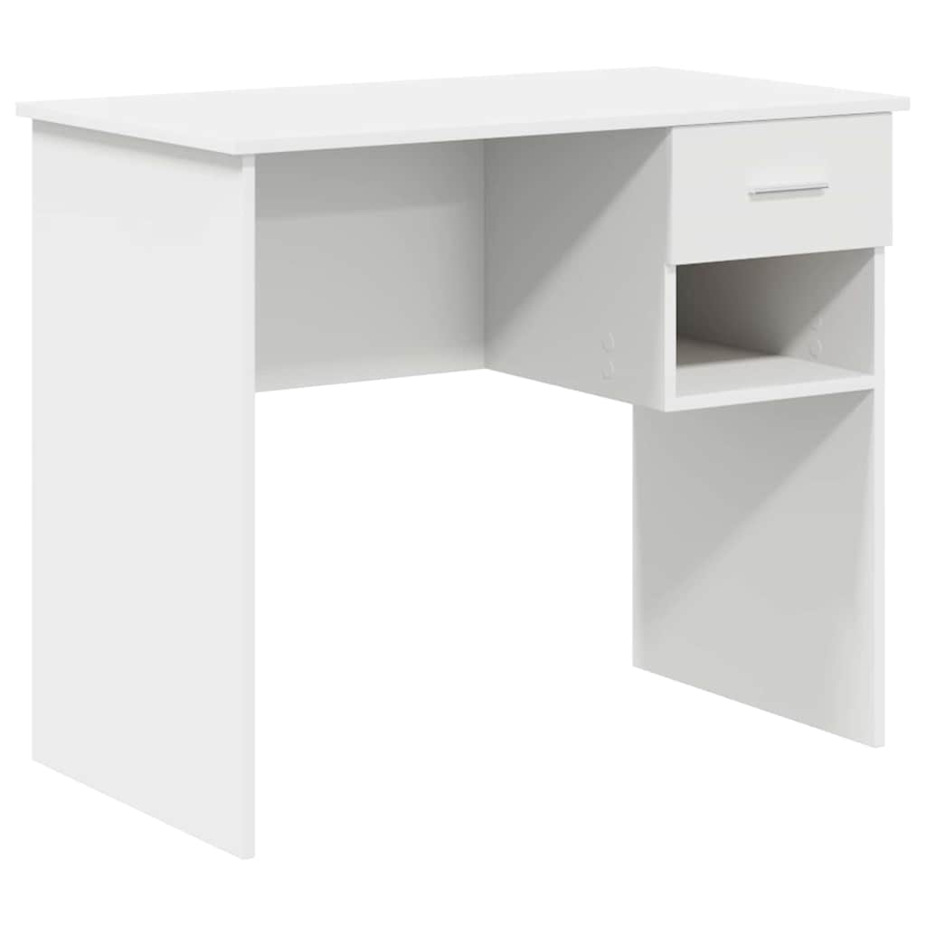 Desk with Drawer White 90 x 49 x 75 cm Engineered Wood