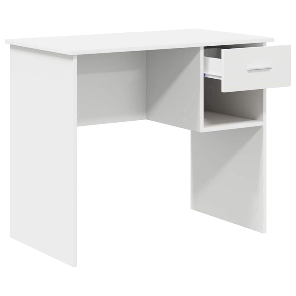 Desk with Drawer White 90 x 49 x 75 cm Engineered Wood