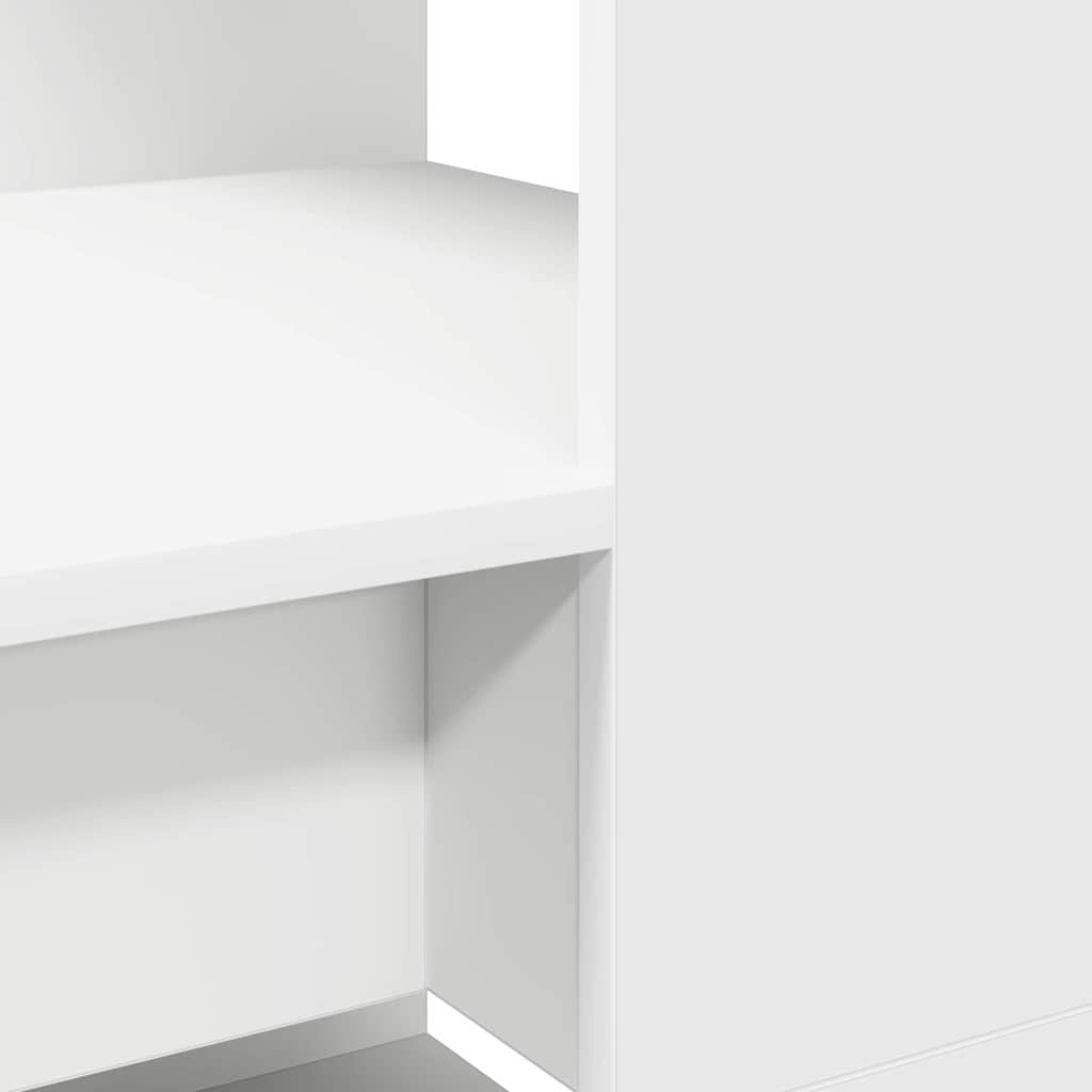 Desk with Shelf White 113 x 54 x 120 cm Engineered Wood