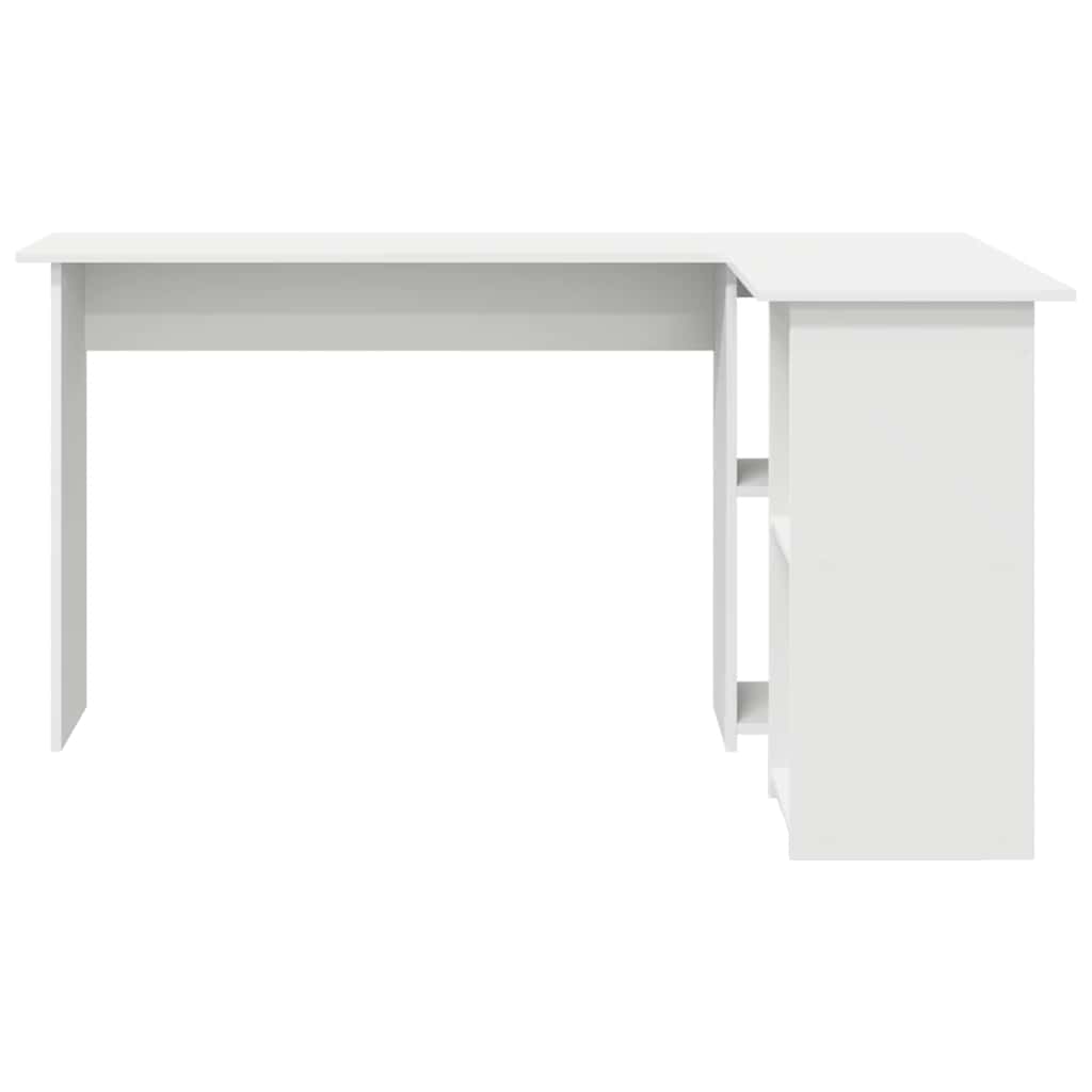 Desk with Shelf White 142 x 102 x 73 cm Engineered Wood