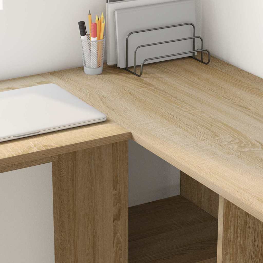 Desk with Shelf Sonoma Oak 142 x 102 x 73 cm Engineered Wood