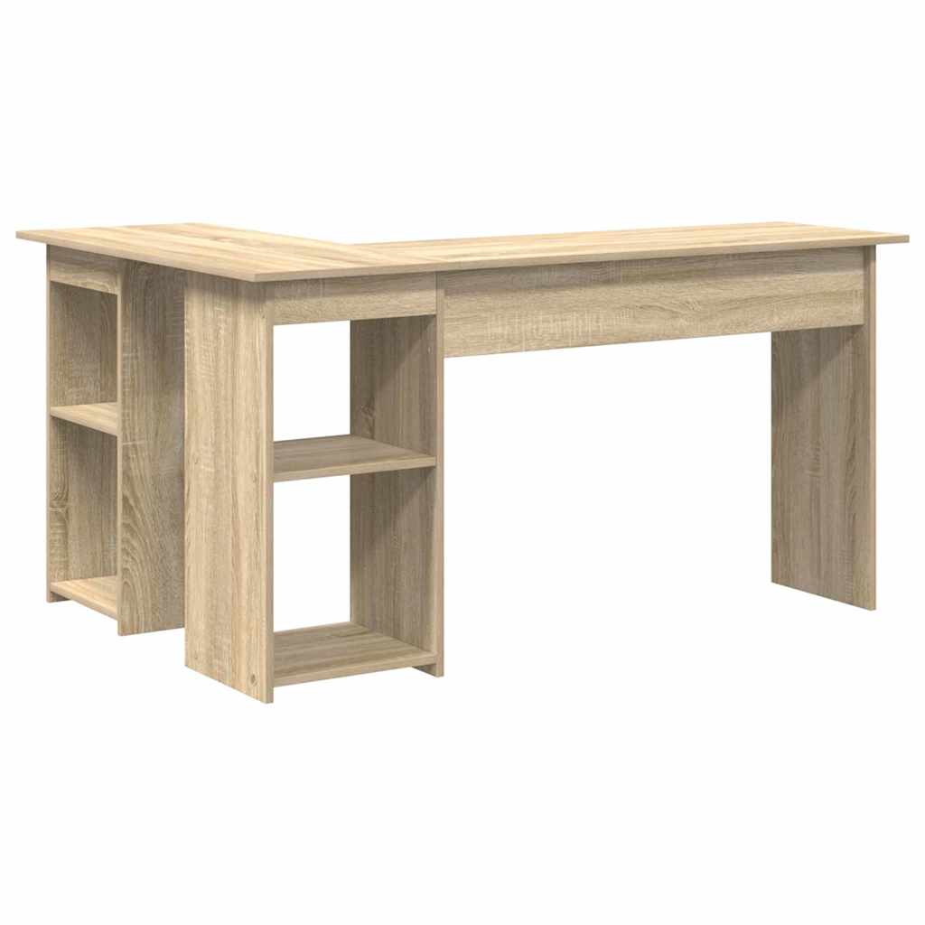 Desk with Shelf Sonoma Oak 142 x 102 x 73 cm Engineered Wood