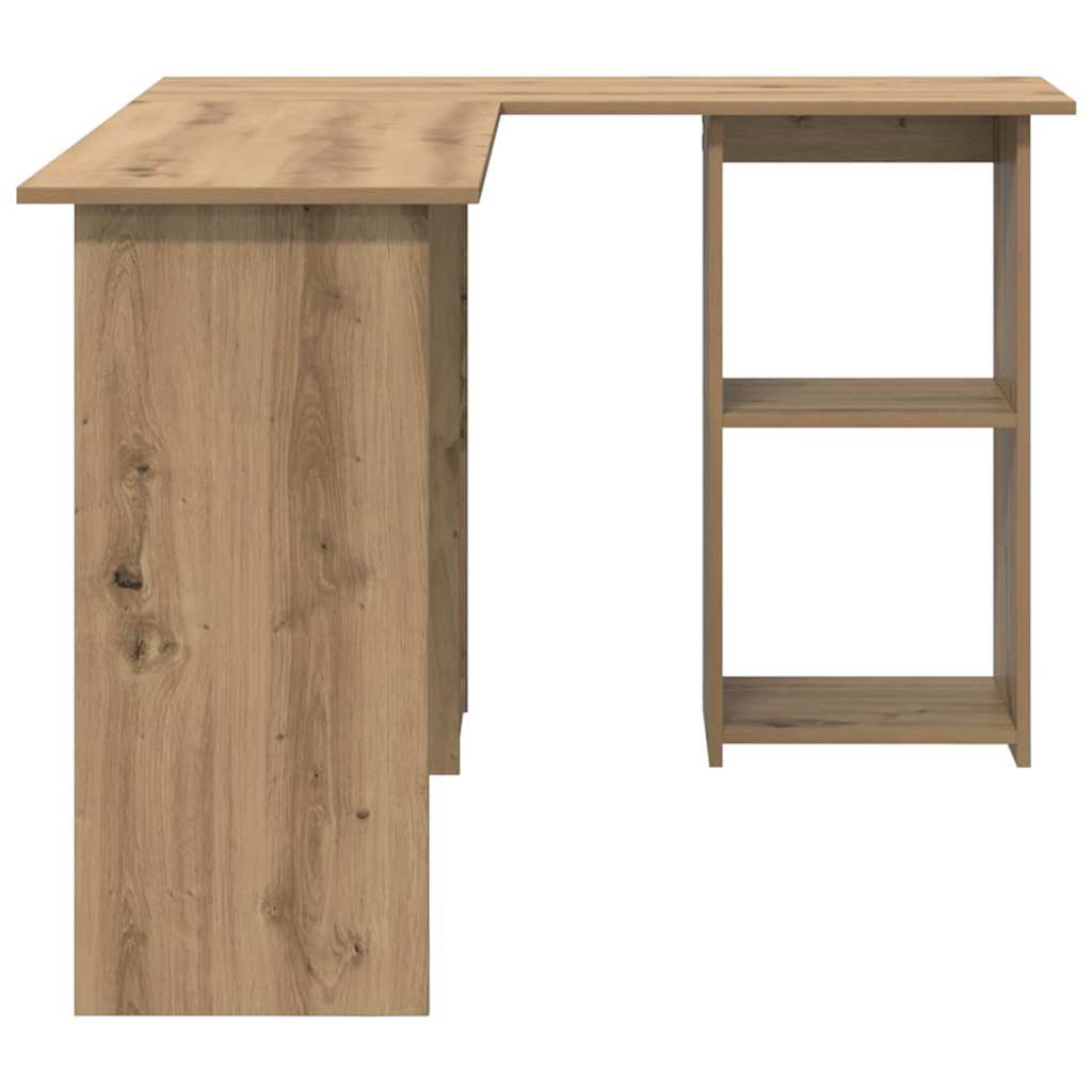 Desk with Shelf Artisan Oak 142 x 102 x 73 cm Engineered Wood