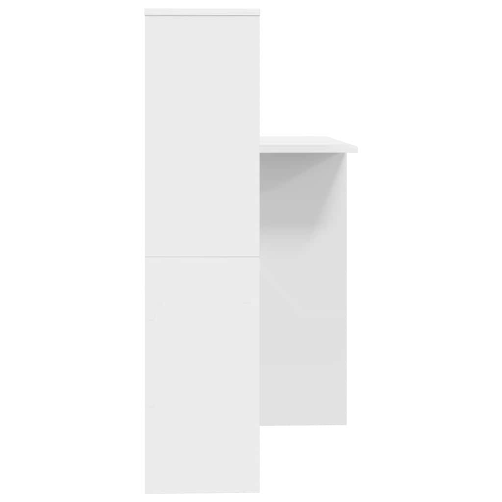 Desk with Shelf White 131.5 x 50 x 106.5 cm Engineered wood