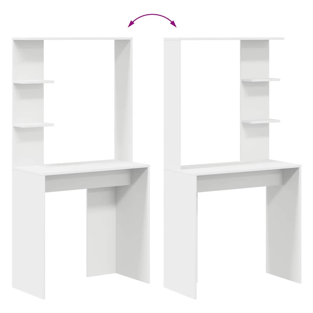 Desk with Shelf White 78,5 x 37 x 154,5 cm Engineered Wood