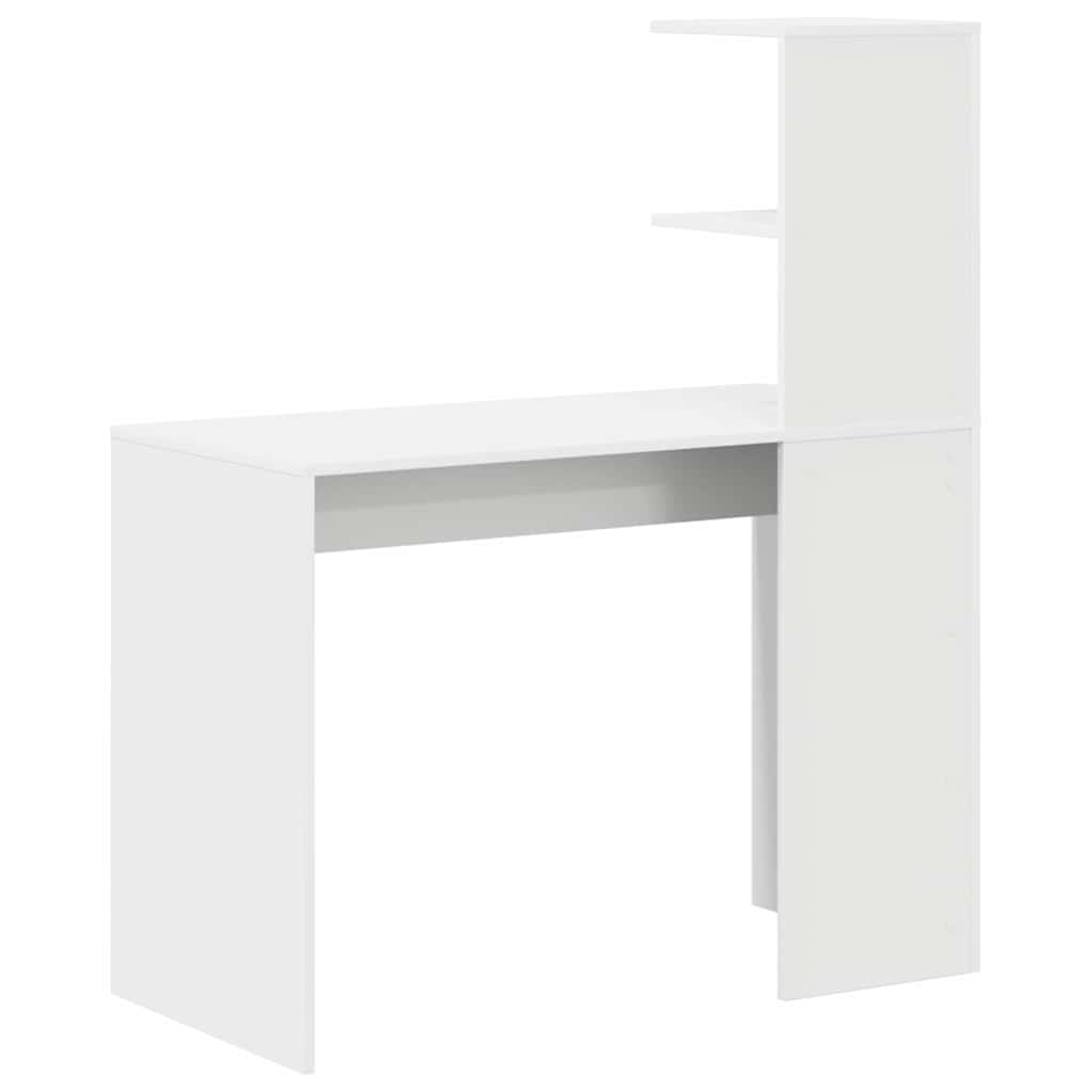 Desk with Shelf White 102 x 50 x 124 cm Engineered Wood