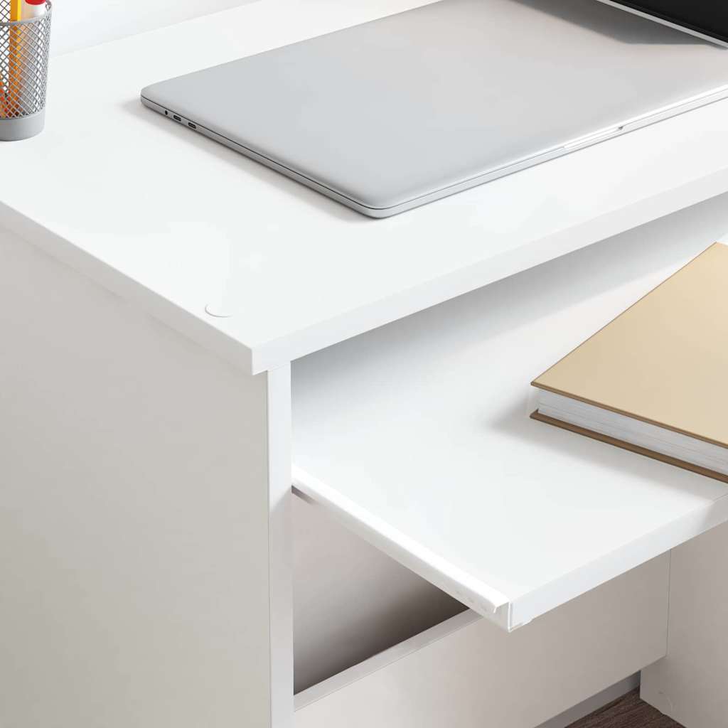 Desk with Drawer White 120,5 x 44 x 88,5 cm Engineered Wood