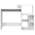 Desk with Storage White 120.5 x 44 x 88.5 cm Engineered Wood