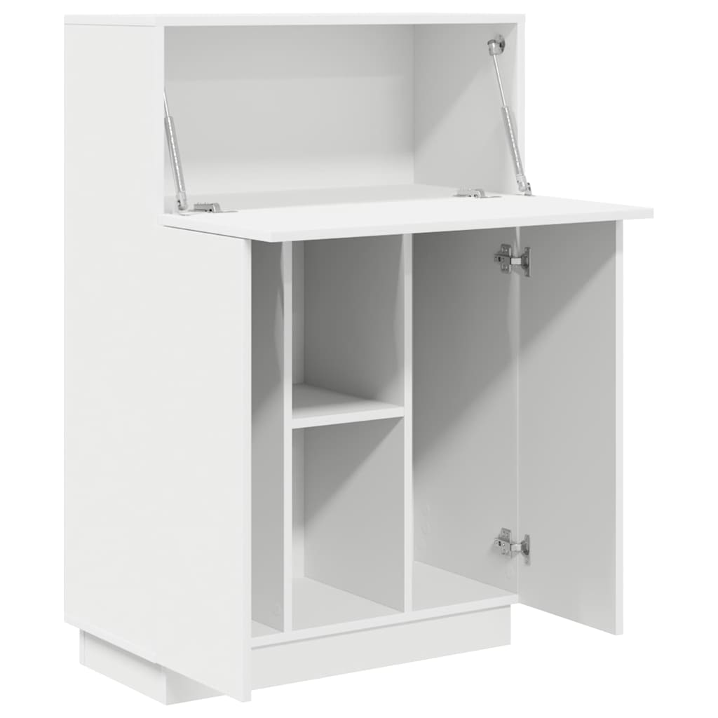 Desk with Shelf White 71.5 x 31.5 x 106.5 cm Engineered Wood