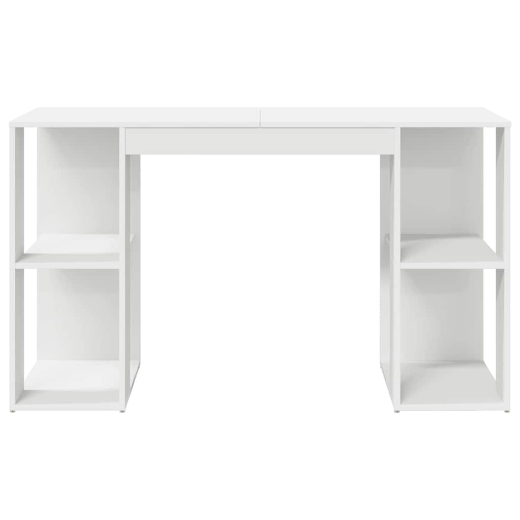 Desk with Shelf White 130 x 50.5 x 75 cm Engineered Wood