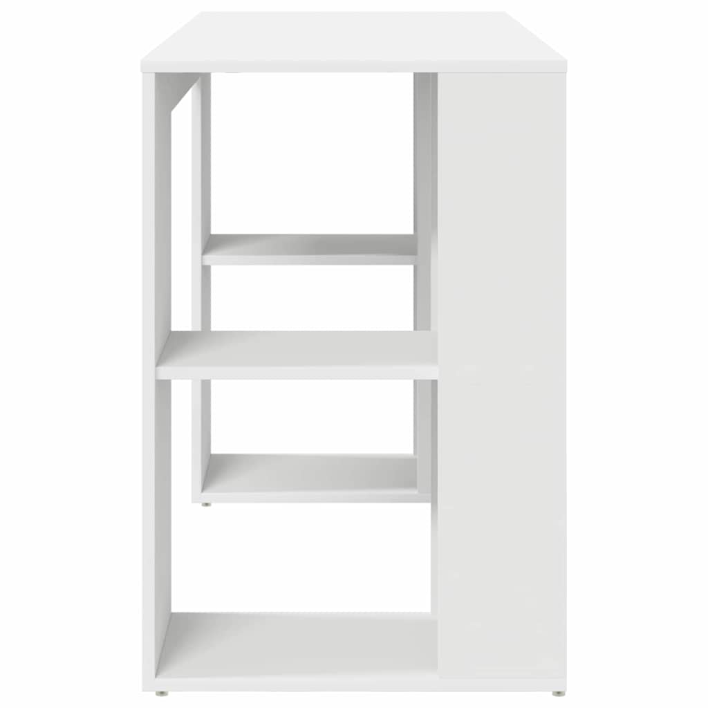 Desk with Storage White 130 x 50.5 x 75 cm Engineered Wood