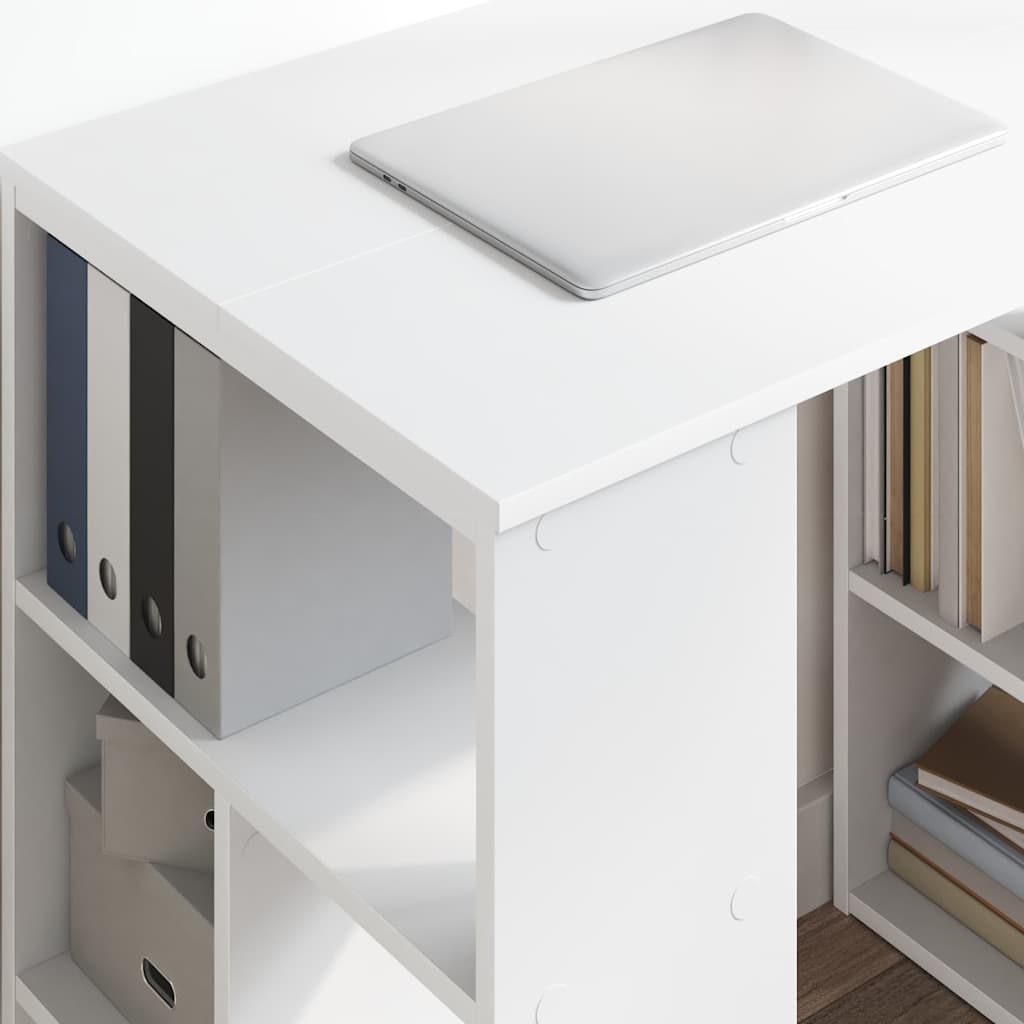 Desk with Shelf White 90 x 50 x 75 cm Engineered Wood