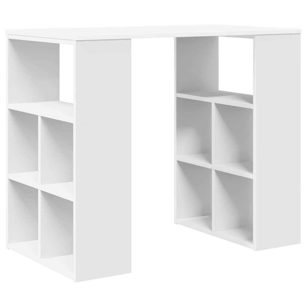 Desk with Shelf White 90 x 50 x 75 cm Engineered Wood