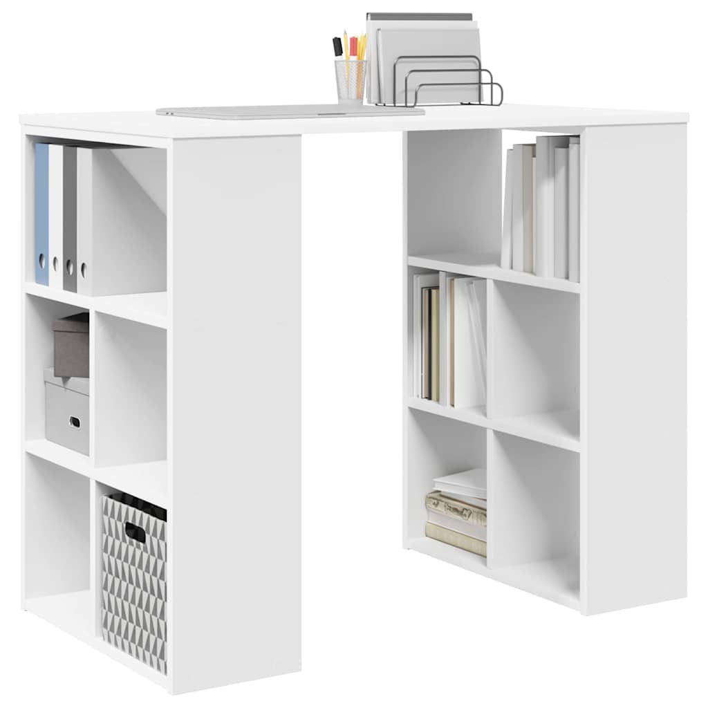 Desk with Shelf White 90 x 50 x 75 cm Engineered Wood