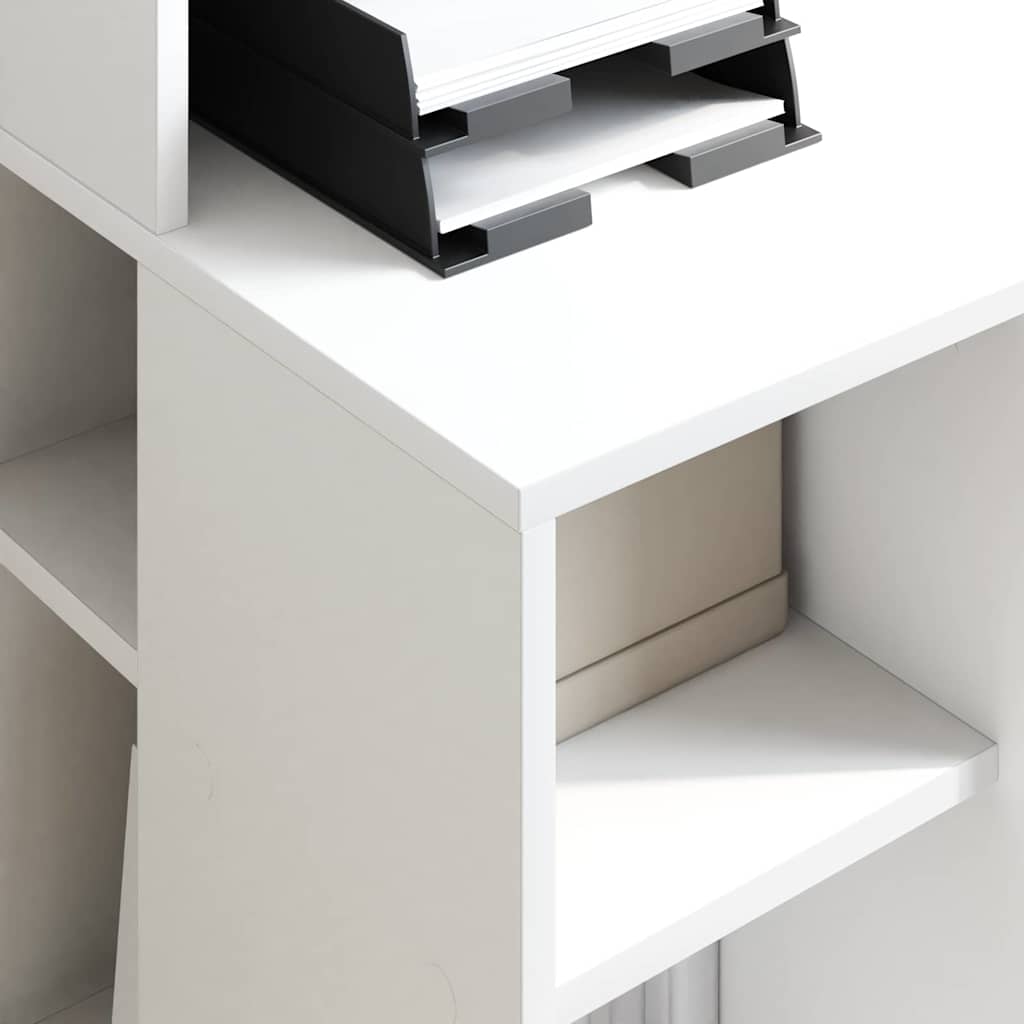 Desk with Shelf White 90 x 48 x 101,5 cm Engineered Wood