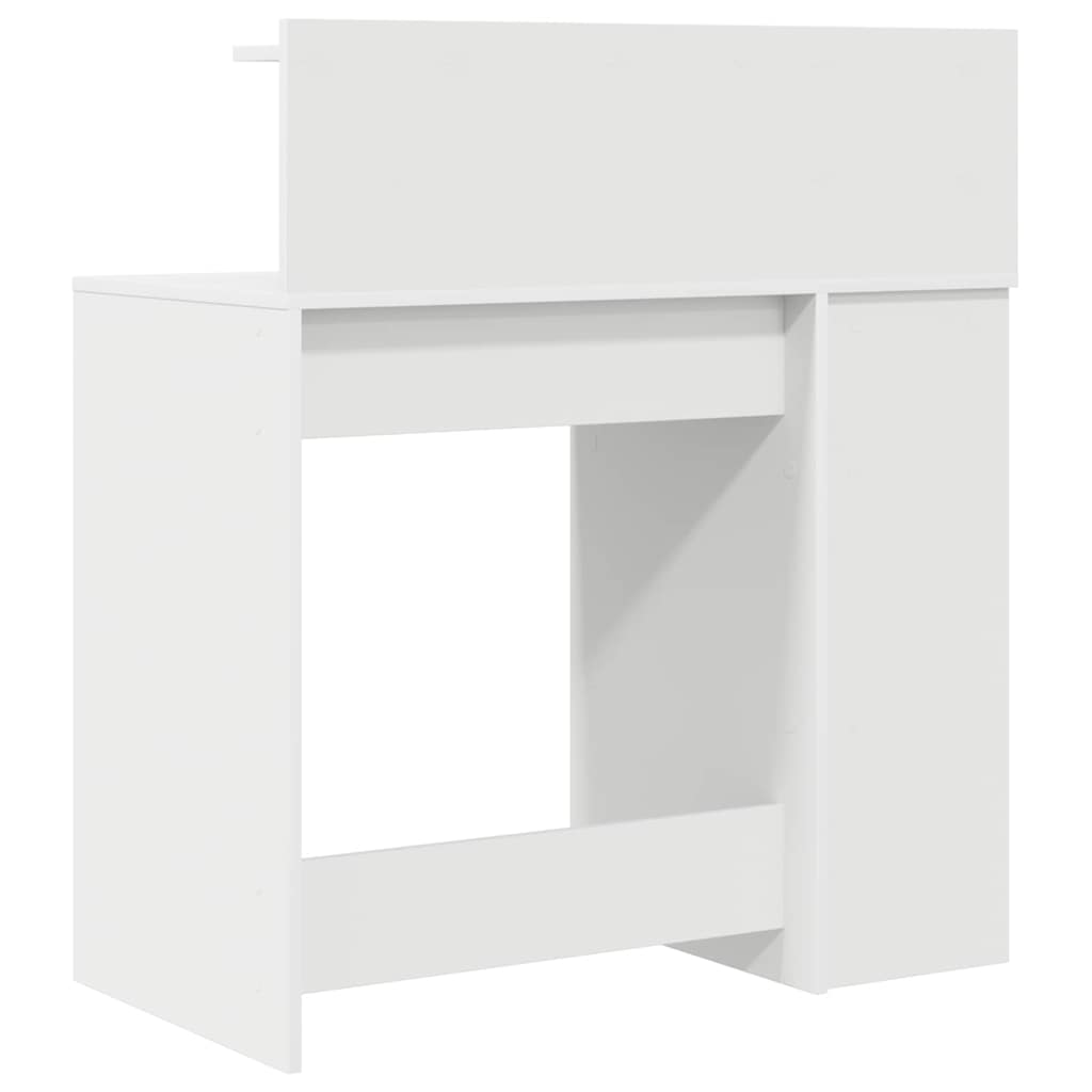 Desk with Shelf White 90 x 48 x 101,5 cm Engineered Wood
