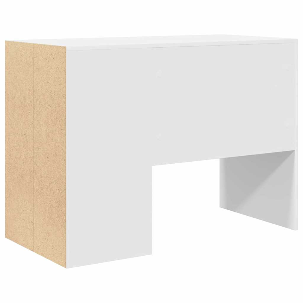 Desk with Shelf White 102 x 50 x 75 cm Engineered Wood