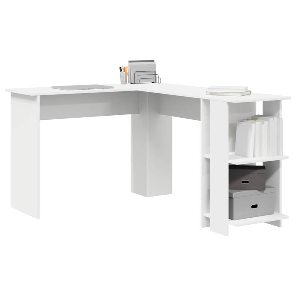 Corner Desk White 140 x 113,5 x 75 cm Engineered Wood