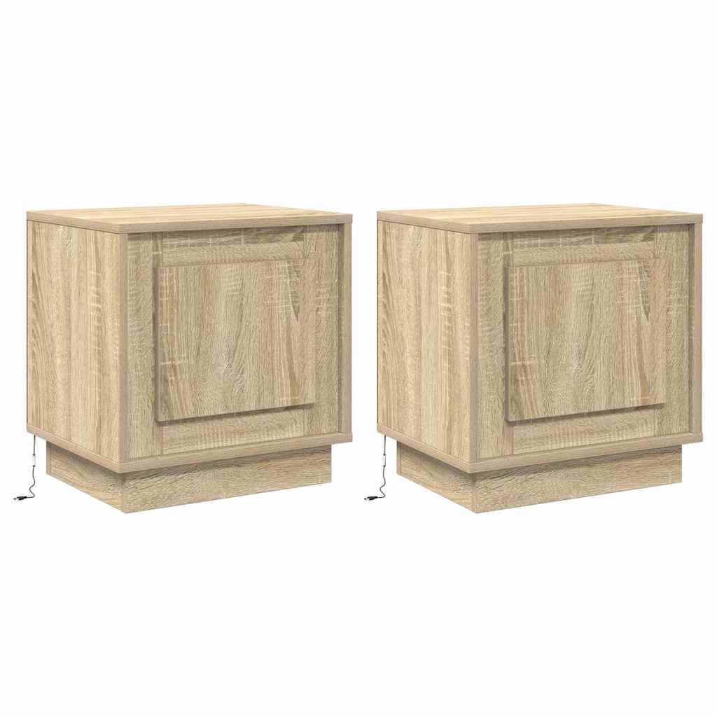 Bedside Cabinet 2 pcs Sonoma Oak 44 x 34,5 x 45 cm