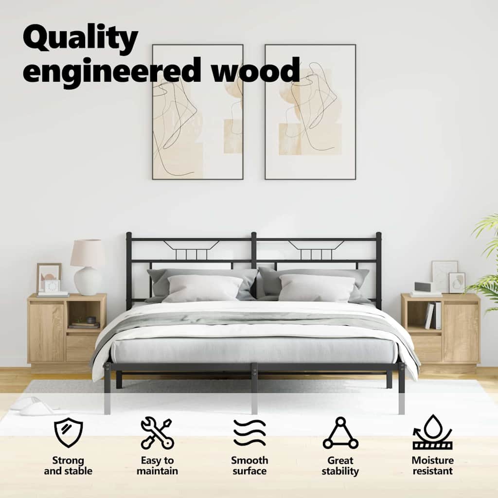 Bedside Cabinet with Drawer 2 pcs Sonoma Oak 50 x 34,5 x 50 cm.
