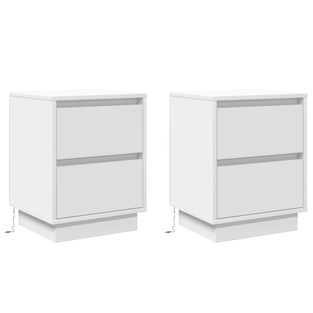 Bedside Cabinet 2 pcs White 39 x 34,5 x 50 cm Engineered wood