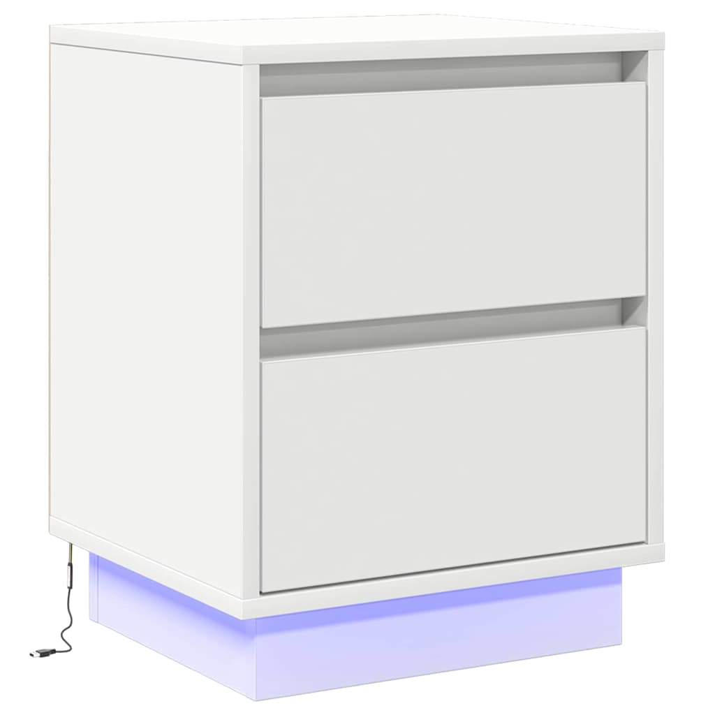Bedside Cabinet 2 pcs White 39 x 34,5 x 50 cm Engineered wood