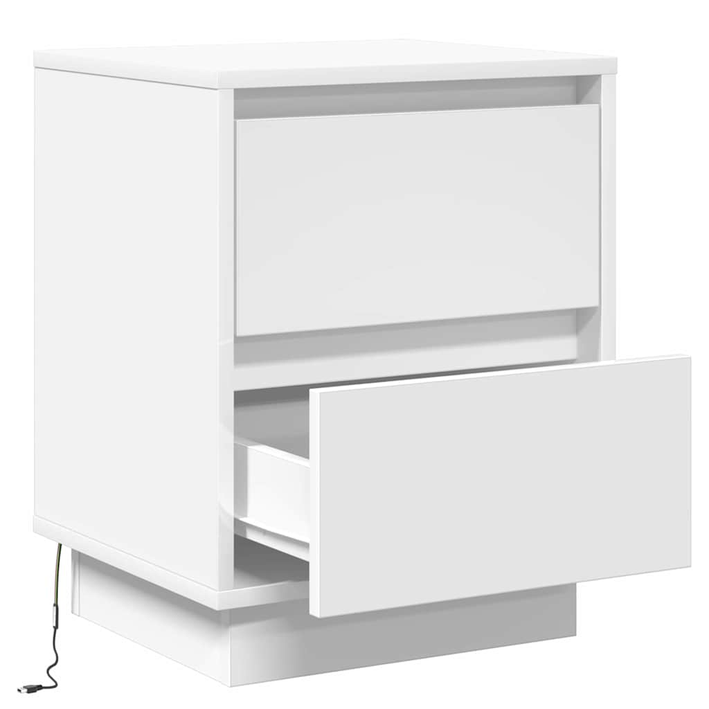 Bedside Cabinet 2 pcs White 39 x 34,5 x 50 cm Engineered wood