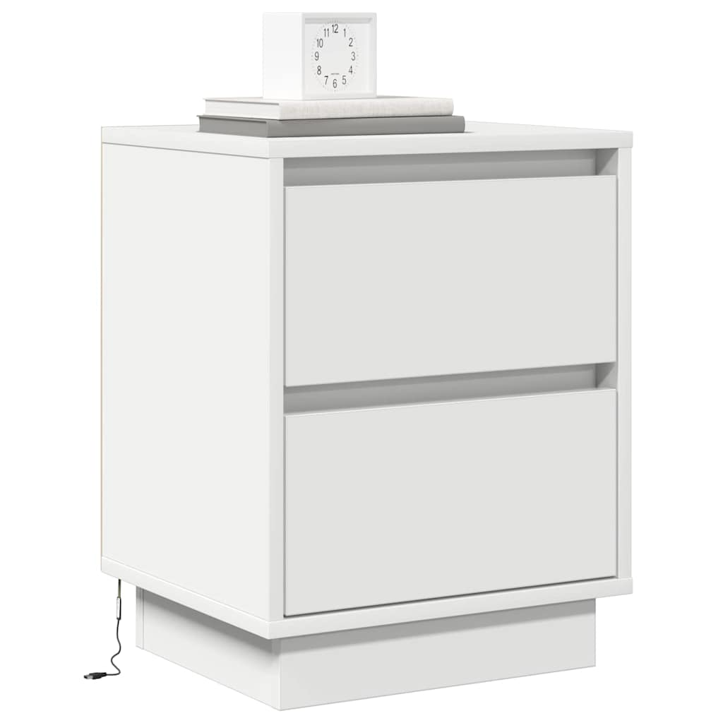 Bedside Cabinet 2 pcs White 39 x 34,5 x 50 cm Engineered wood