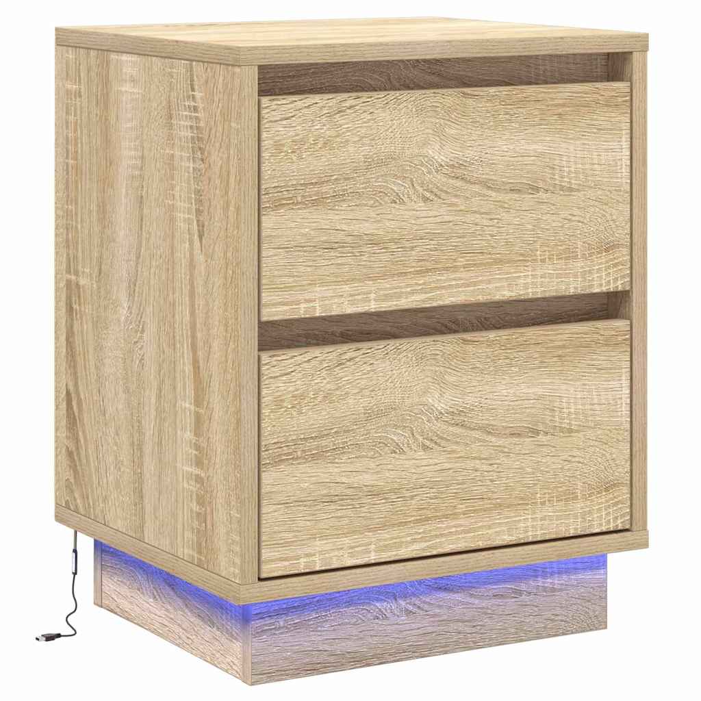 Bedside Cabinet with Drawer 2 pcs Sonoma Oak 39 x 34,5 x 50 cm