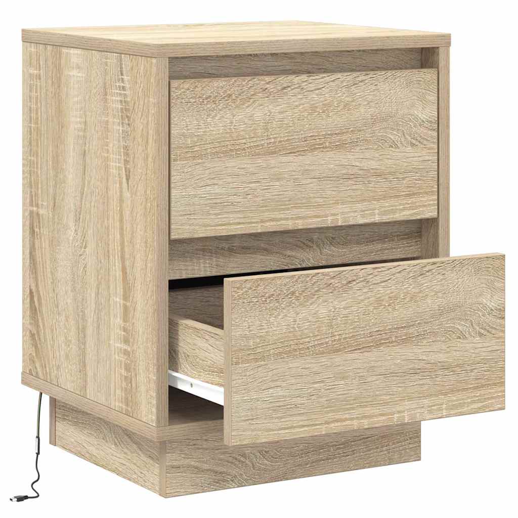 Bedside Cabinet with Drawer 2 pcs Sonoma Oak 39 x 34,5 x 50 cm