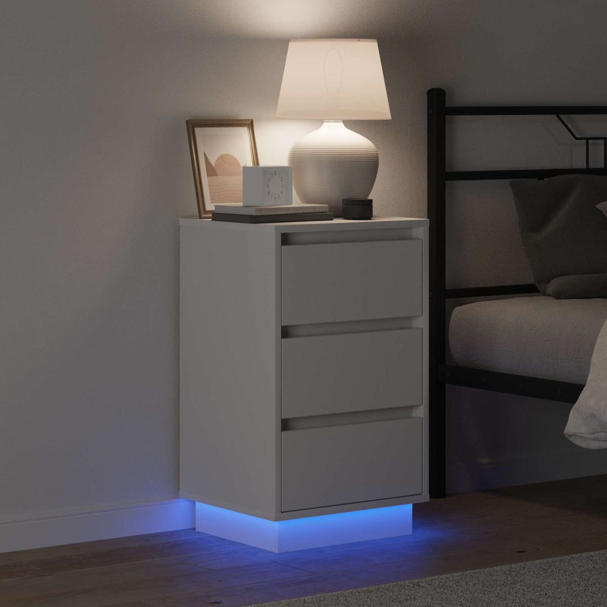 Bedside Cabinet White 39 x 34,5 x 65 cm Engineered wood