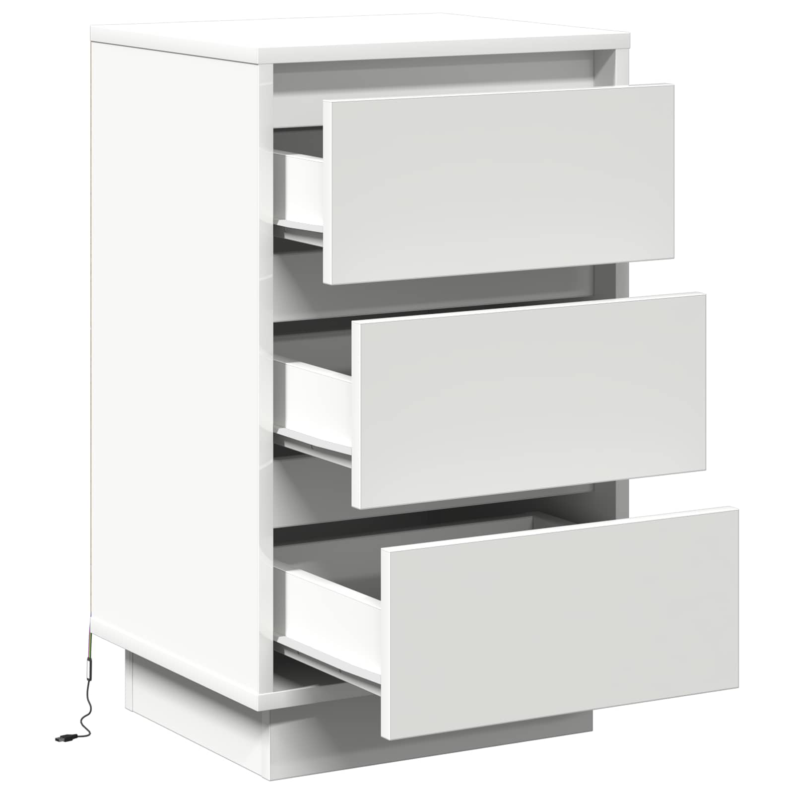 Bedside Cabinet White 39 x 34,5 x 65 cm Engineered wood