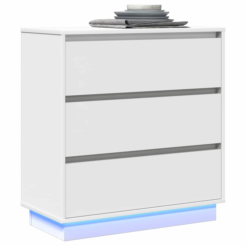 Bedside Cabinet White 71 x 34,5 x 75 cm Engineered wood