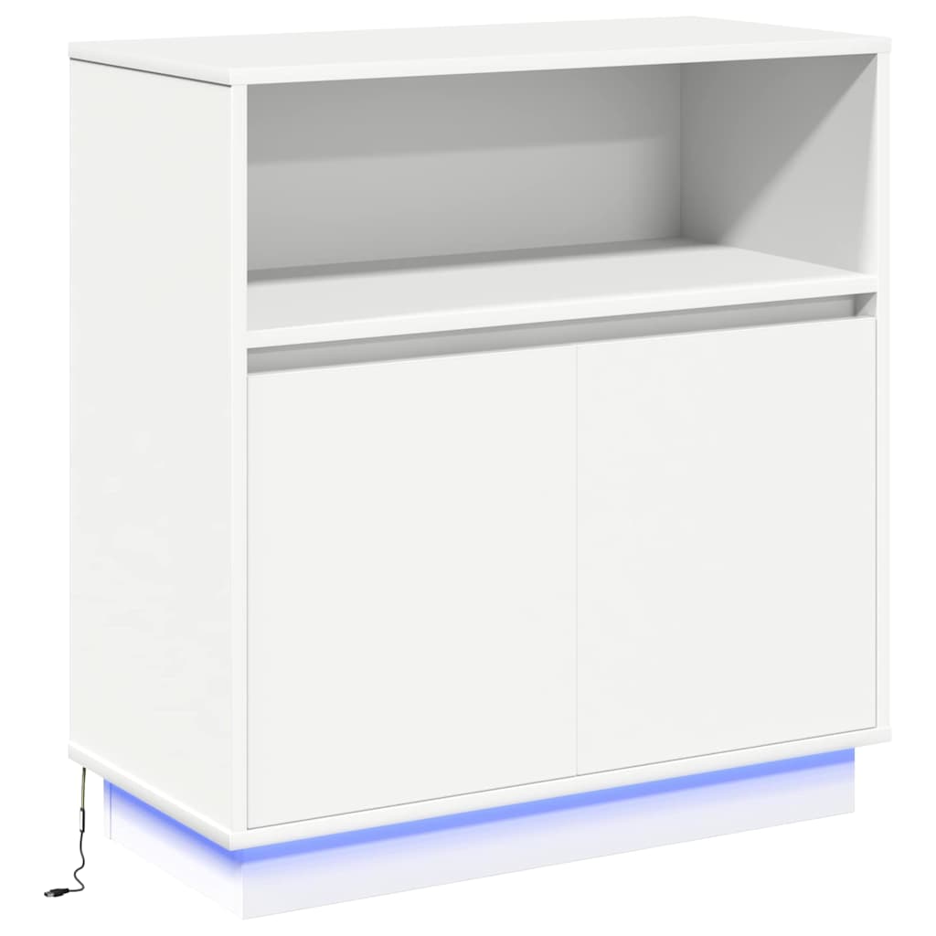 Sideboard with LED White 71 x 34.5 x 75 cm Engineered wood